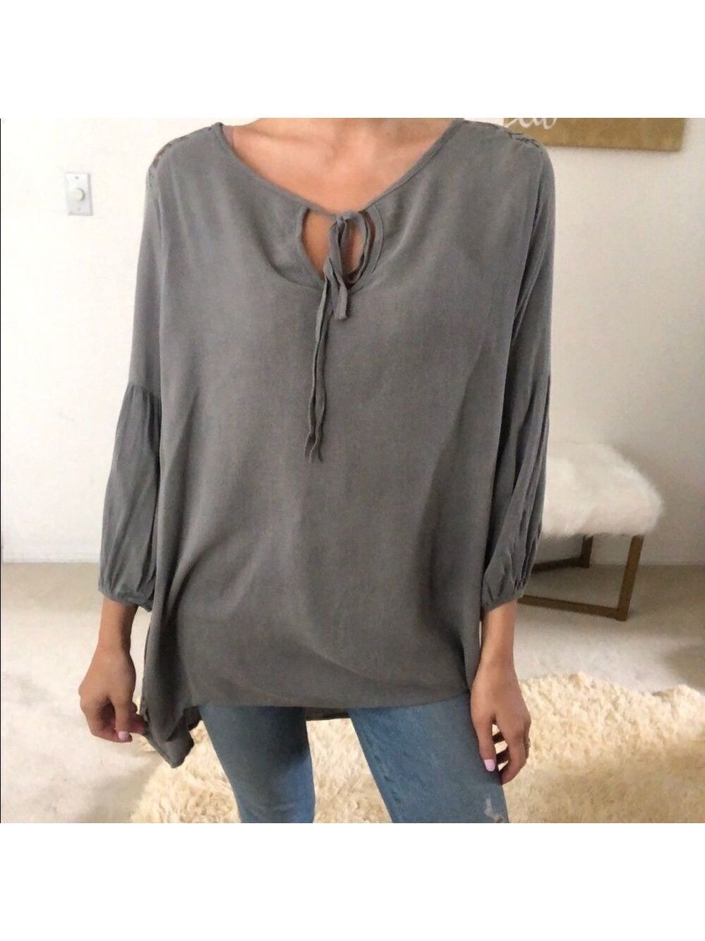 Sage grey lace Dylan blouse